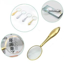 5X New European Delicate Pattern Handle Retro Glass Lens Handheld Glass Loupe Magnifier Magnifying Glass Portable Pocket Tool