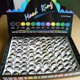 100pcs Epack Fashion Mood Ring Changing Colours Rings Size 16 17 18 19 20 Stainless Steel263Z1994651