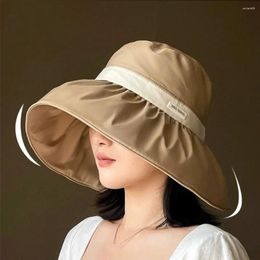 Wide Brim Hats Cloth Sunscreen Fisherman Hat Simple Visor Cap Adjustable Sun Protection Large Women Bucket Travel