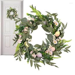 Decorative Flowers Easter Wreath Artificial Flower For Front Door Hangings Farmhouse Rustic Decor