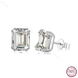 Stud 925 sterling silver jade cut 4CT high carbon diamond earrings wedding parties Jewellery direct shipping Q240507