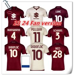 Limited edition jersey 23 24 Torino fan edition ILIC men's football jersey s-XXL T.SANABRIA BUONGIORNO RICCI SUZUKI 2024 football jersey