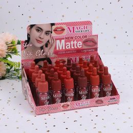 24Pcs 6 Colours Baby Bottle Design Matte Lip Gloss Set Longlasting Waterproof Lip Stick Kawaii Women Lips Makeup Wholesale 240508