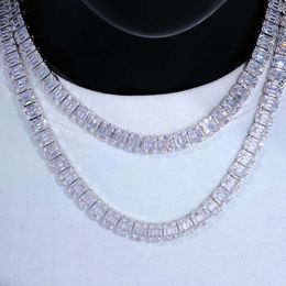 Factory Non-Fading In Stock Gra Sier VVS Moissanite Baguettetennis Chain 10Mm Necklace Bracelet Men Women Fine Jewellery