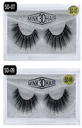 SD series Manual Sharpening 15mm mink lashes 100 Real 3D Mink False Eyelashes Beauty Tools Colour lash Soft Natural Eyelash box Nat4887950