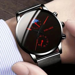 Wristwatches Classic Black Stainless Steel Mesh Business Watch For Men - Perfect Gift Idea