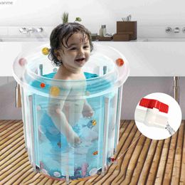 Bathing Tubs Seats Foldable bathtub transparent thick PVC inflatable bathtub adjustable portable soap bathtub childrens bathroom bathtub WX