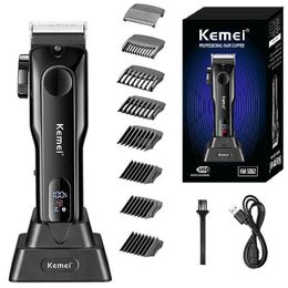 Electric Shavers Kemei 5082 Full Metal Professional Hair Trimmer For Men Rechargeable Beard Hair Clipper Electric Hair Cutting Machine Precision T240507