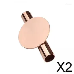 Vases 2xWall Mounted Flower Tube Wall Decor Decoration Holder For Home Garden Office Rose Gold Round