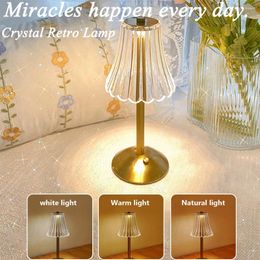 Table Lamps Acrylic Desktop Decor Light Rechargeable Touch Control Decorative Night Lights Dimmable Cordless For Home Furnishing Decoration