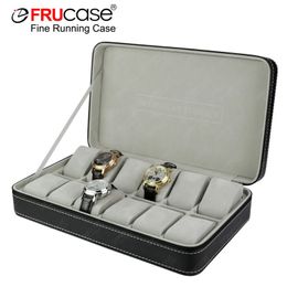 FRUCASE Watch Box PU Leather Watch Case Watch Storage Box for Quartz Watcches Jewellery Boxes Display Gift 240423