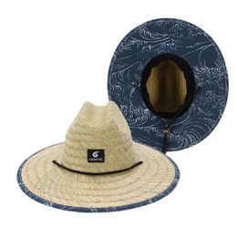 1PC/2PCS Womens Lifesaving Hat Summer Beach Sun Hat Outdoor Bohemian Womens Fashion Fedora Panama Hat 240429