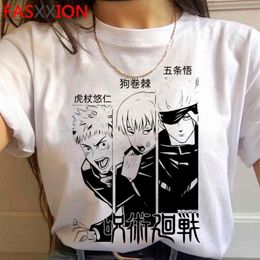 jujutsu kaisen top tees t shirt men harajuku kawaii tumblr aesthetic vintage t shirt white t shirt tumblr X0621 243k