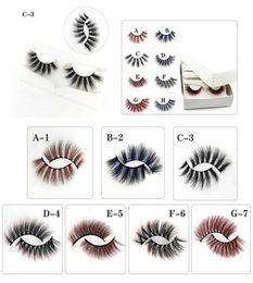 3D False Colored Eyelashes Natural faux mink fluffy Eye lash Extension Makeup Cosplay Colorful Eyelash DHL J0751541184