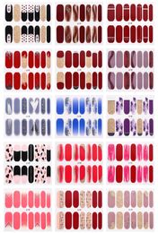 European and USA Fashion Nail Stickers 14 Tips Finger Nails Decals Crystal Glitter Gold Silver Stamping Sticker1540157