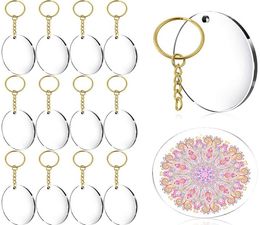 2 Inch Clear Round Acrylic Keychain Blanks andGold Circle Key Chains for Diy Crafts Projects Supplies 48 Pieces1845488