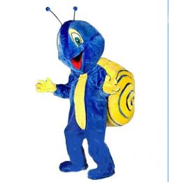 2024 Adult size Blue Snail Mascot Costume halloween Carnival Unisex Adults Outfit fancy costume Cartoon theme fancy dress Advertising Suits