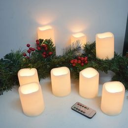 6 PCS Tea Candle With 2 Timed Remote Control Flameless Sleep Battery Operated Year Home Decoration Night Light 240430