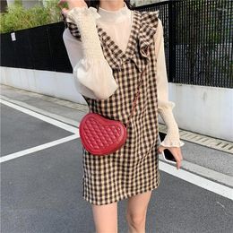 Shoulder Bags Women Sweet Cute Chain Heart Shape Single Messenger Diamond Lattice Crossbody Spring Simple Fashion Mini