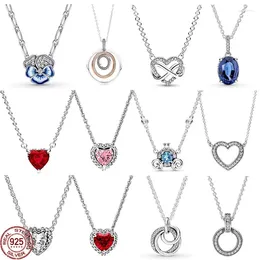 Pendants 925 Sterling Silver Classic Heart-shaped Oval Pumpkin Car Pendant Necklace Fits Design Original Charm Beaded DIY Gifts
