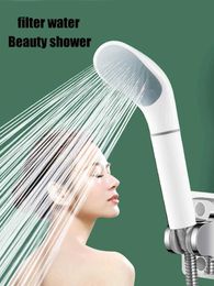 Bathroom Shower Heads New Pressurised Shower Head Philtre Beauty Skin Purification Flower Drying Head Household Water Heater Bath Bathroom Hose Package