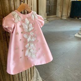 Christening dresses Childrens Party Dress Princess Flower 1 Year Birthday Baby Girl Wedding Ball Baptist Q240507