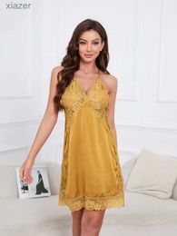 Sexy Pyjamas Vintage Nightdress Casual Loungewear For Women Lie Fallow Sleepwear Honeymoon Chemise Backless Peignoirs Lace Quality Pajamas WX