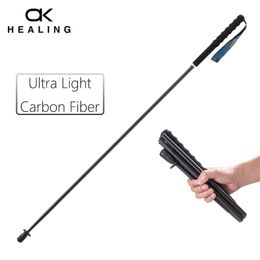 Foldable Trekking Poles Ultra Light Weight Hiking Sticks Portable Carbon Fibre Collapsible Outdoor Walking Cane 5-Section 240428