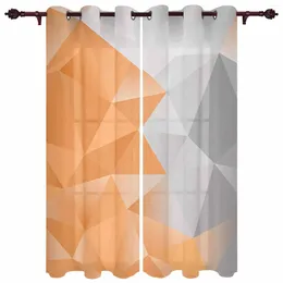 Curtain Abstract Gradient Orange Gray Triangle Outdoor For Garden Patio Drapes Bedroom Living Room Kitchen Window