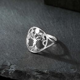 Wedding Rings Skyrim Moon Phase Tree of Life Ring Stainless Steel Women Men Finger Rings Wiccan Amulet Jewellery Gift Wholesale