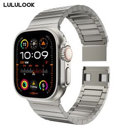 Accessories LULULOOK Watch Band For Apple Watch Ultra, Titanium Band With Dual Magnetic Clasp 49mm For iWatch Ultra Titanium Color