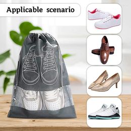 Storage Bags Shoes Organiser Non-woven Travel Portable Closet Bag Waterproof Pocket Clothing Tranparent Hanging 1 Pair