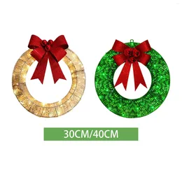 Decorative Flowers LED Christmas Wreath Housewarming Wall Decor Rustic Flower Wreaths Front Door