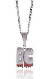 Hip Hop Jewellery Iced Out Custom Name White Drip Letters Chain Necklaces Pendant with Rope Chain2908282