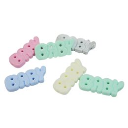 BABY Letters Silicone Baby Teether Chewable Beads BPA Free Safe Teething Beads DIY Pendant Necklace Nursing Jewelry Soft Chew Toys ZZ