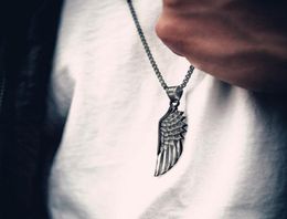 Pendant Necklaces 2021 Classic Feather Necklace Men Simple Stainless Steel Box Chain Long For Jewelry Gift5185303
