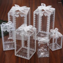 Gift Wrap 10pcs Clear PVC Box Packing Wedding/Christmas Favour Cake Chocolate Candy Apple Event Transparent Box/Case Wholesale