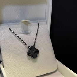 Designer Van Black Laser Clover Necklace 5-Flower Bracelet High Version CNC Craft