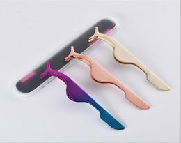 Makeup Tools Stainless Steel False Eyelash Tweezers Applicator Clip to Put Eyelashes on with Retail Package2275610