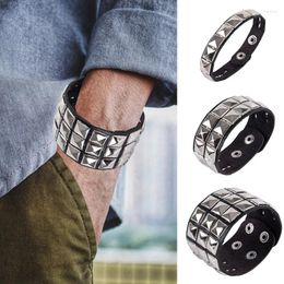 Bangle Unique Rivet Stud Wide Cuff Punk Gothic Rock Unisex Bracelet Men Jewelry