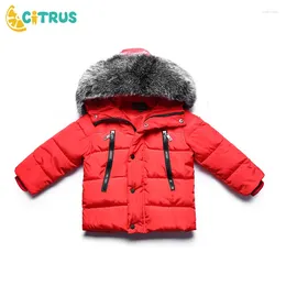 Down Coat CITRUS Baby Boys Girls Winter Jacket Children Kids Thick Hooded Outerwear Christmas Warm Cotton Clothes Snow Wear