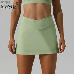 Skirts MyZyQg Women Tennis Skirt Slim-fit Short Skirt Breathable Mini Skirt Running Fitness Release Light Sports Skirt Y240508