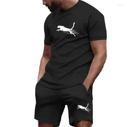 Men's Tracksuits Selling Summer T-shirt Shorts 2-piece Set For Casual Fitness Jogging Sportswear Hip-hop Breathable Short Sleeved