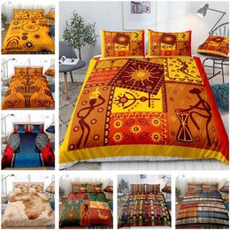 Bedding sets African Print Bedding Sets Bed Sets Duvet Cover Set Pillow Covers Luxury Bohemia Decoration Textile Bohemian Style NO Bed Sheet J240507