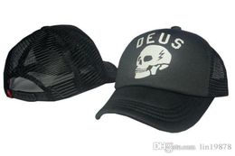 2019 DEUS Skull mesh strapback Unisex Embroidery 6 panel Snapback Hats golf Sport Brand Baseball Caps gorras bones Men Outdoor Wom1011542