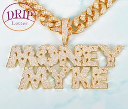 Custom Name Coins Hollow Letter Pendant Necklace 18K Gold Colour Plated Statement Necklace Hip Hop Rock Jewellery with 20MM Cuban Cha1259168