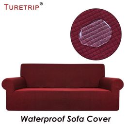 Turetrip Waterproof Sofa Cover For Sofa Slipcover Full Folding Elastic With Arm Stretch Furniture Protector 1PC Plaid Cover 289H