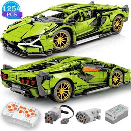 Technical Building Blocks Racing Car Static Model Or Remote Control Electric RC Version Optional Construction Toys For Boys 240428