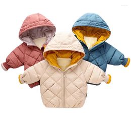 Jackets 2024 Boys Children Hooded Outerwear Girls Warm Jacket Clothing Baby Fashion Kids Zipper Coat