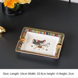 High-end European All-match Ashtray Ceramic Home Living Room Large Personalized Cigar Ashtray Home Trend